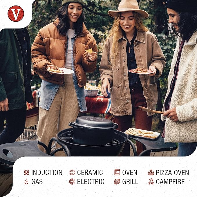 Victoria 6-Quart Cast Iron Combo Cooker, Combination Dutch Oven and Skillet - Image 3