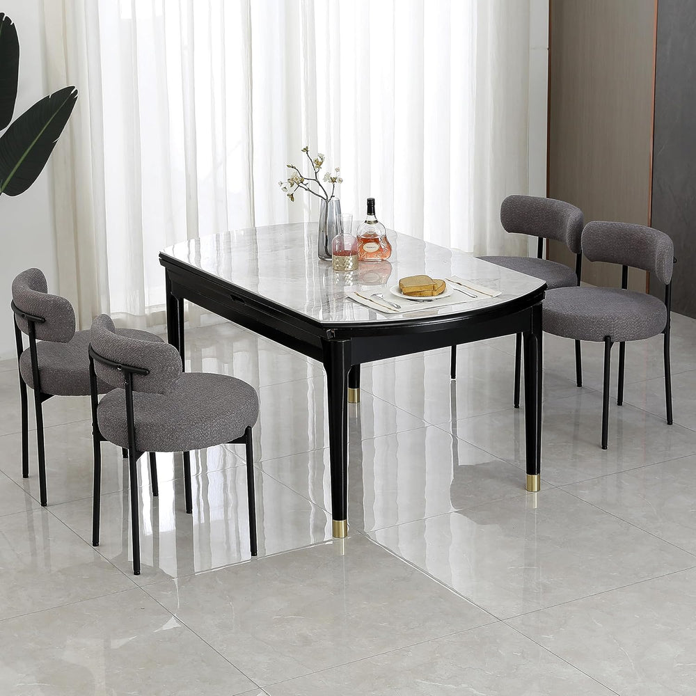 DYHOME Boucle Dining Chairs Set of 4, Upholstered Kitchen Dining Room Chairs,...