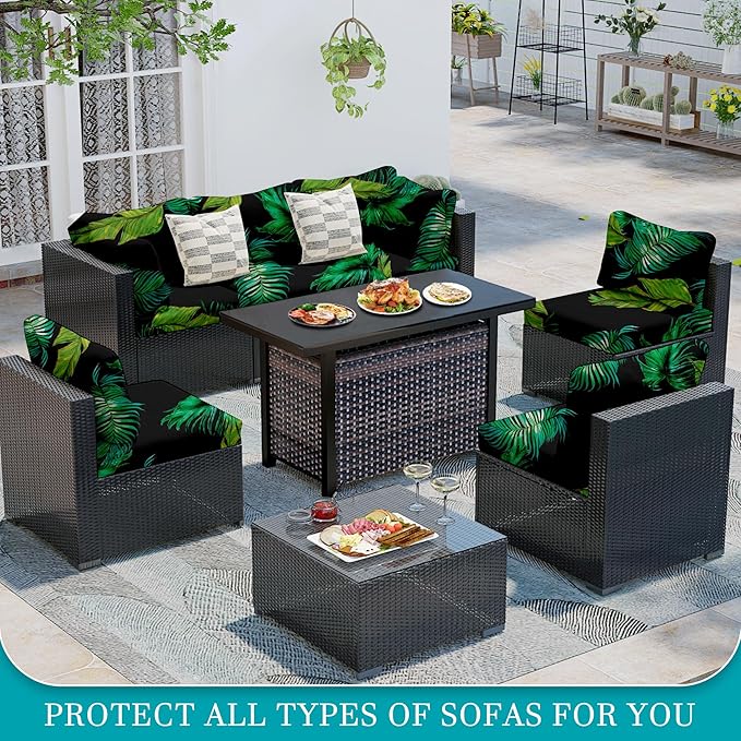 12Pcs Stretch Patio Cushion Covers, Outdoor Couch Covers Replacement, Outdoor - Image 4