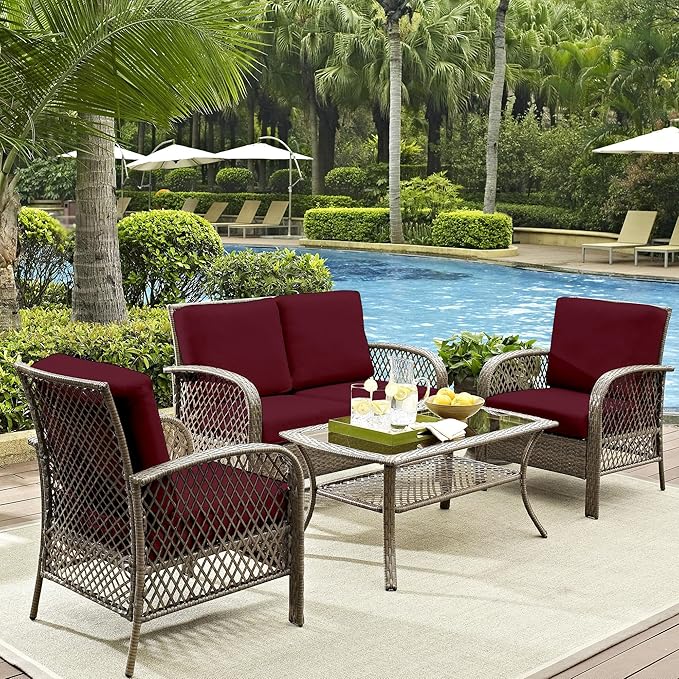 14Pcs Outdoor Cushion Covers, Patio Cushion Covers, Stretch Elastic Slipcovers - Image 6