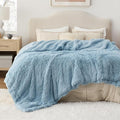 Bedsure GentleSoft Fluffy Light Blue King Size Blanket by BEDSURE