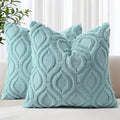 decorUhome Summer Throw Pillow Covers 16x16 Inch Set of 2, Soft Plush Faux Wool by decorUhome