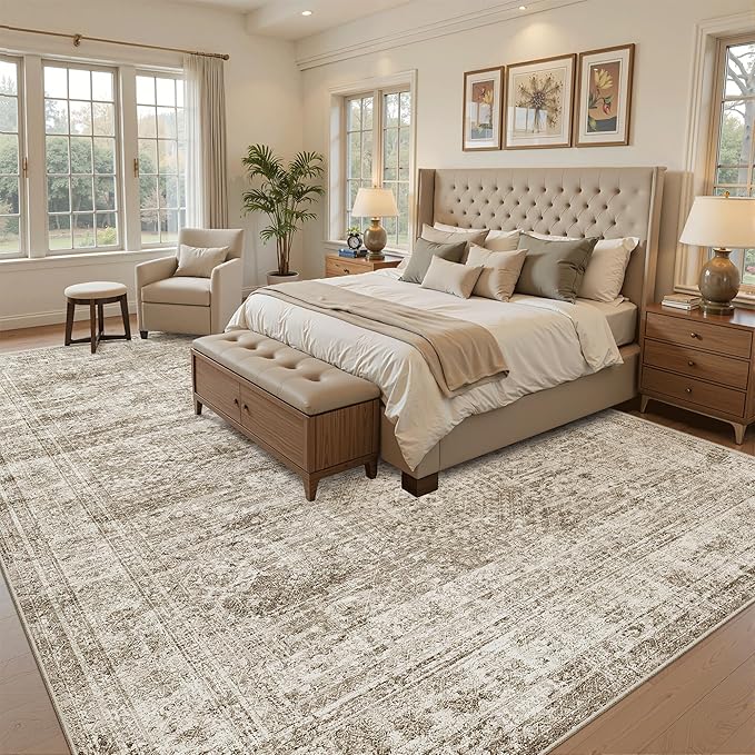 Area Rug 10x12 Vintage Washable Living Room Large Carpet Non Slip Bedroom - Image 4