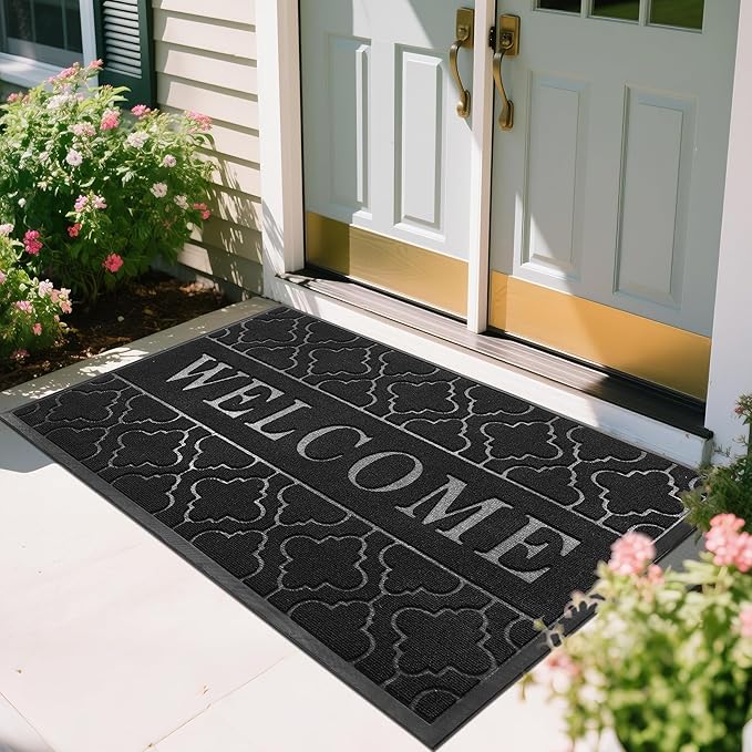 Yimobra Welcome Mat Outdoor Indoor, All-Season Waterproof Front Door Mat by Yimobra