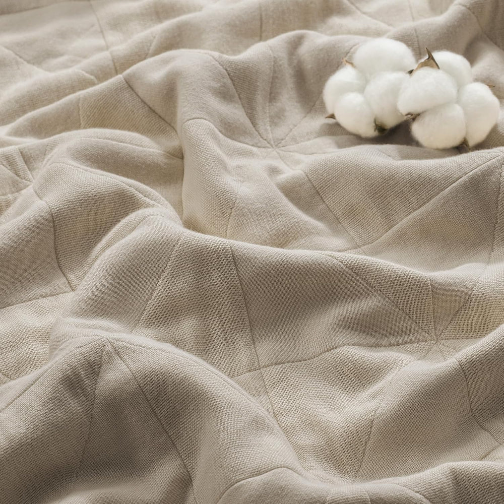 Exclusivo Mezcla 4-Layer 100% Cotton Muslin King Size Blanket, Khaki