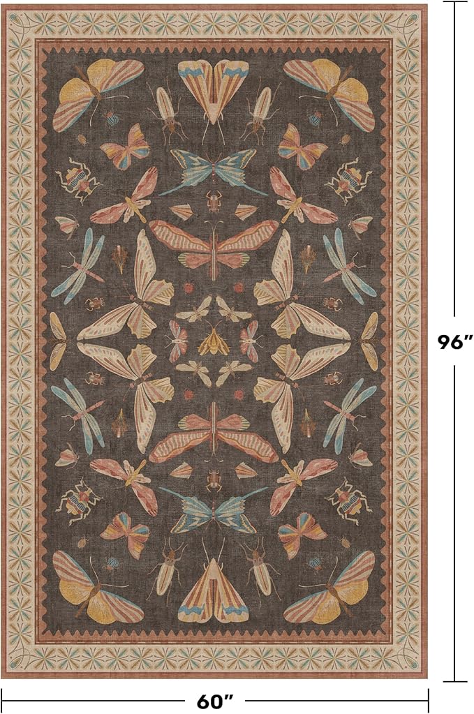 5x8 Brown Rugs for Living Room, Soft Boho Rugs for Bedroom, Non Slip Dining - Image 2