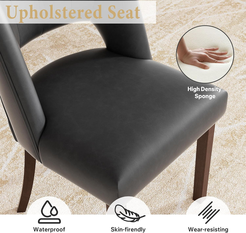 Dining Chairs Set of 8,Modern Dining Room Chairs with Thick Cushions,Faux Lea...