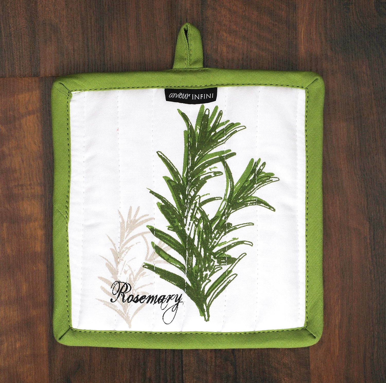 AMOUR INFINI Pot Holders, Oven Mitt and Kitchen Towel Heat Resistant 5-Piece Cotton Kitchen Set Perfect for Cooking, Baking, and Grilling Gift Set (Herb Garden)