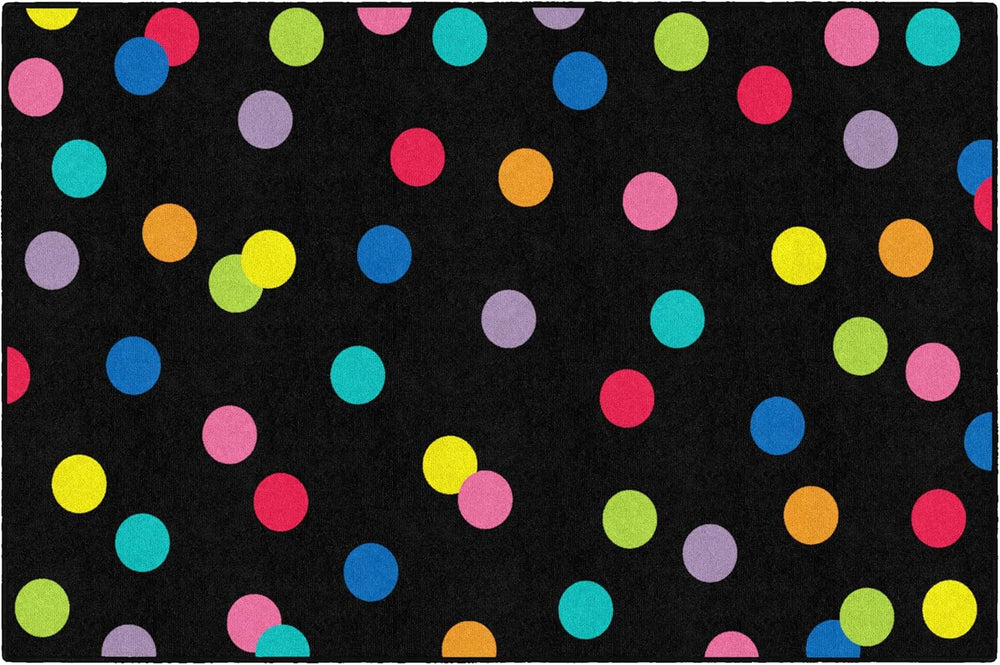 Flagship Carpets Just Teach Rainbow Polka Dots Classroom Area Rug for Indoor ...