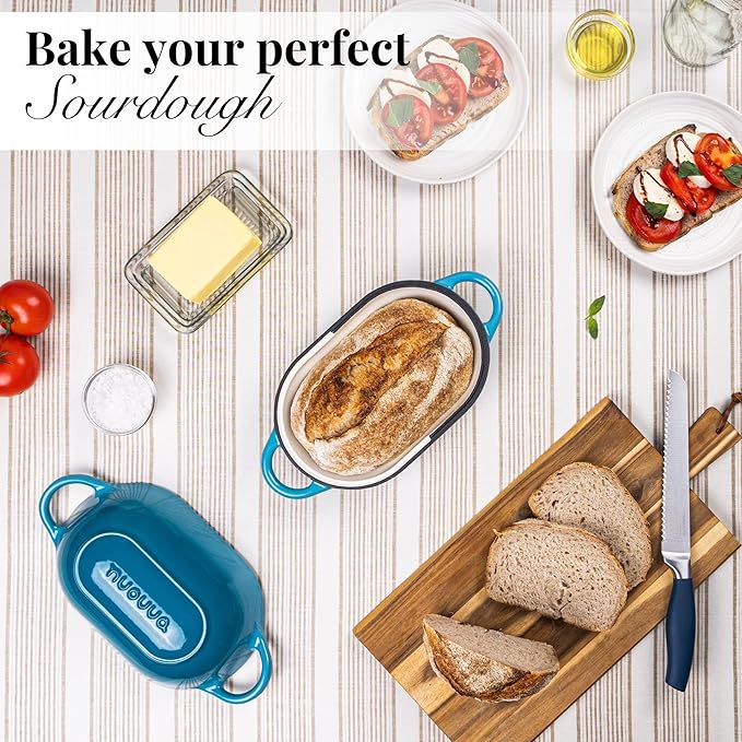 Dutch Oven For Sourdough Bread Baking – Enamelled Cast Iron Bread Loaf Pot –