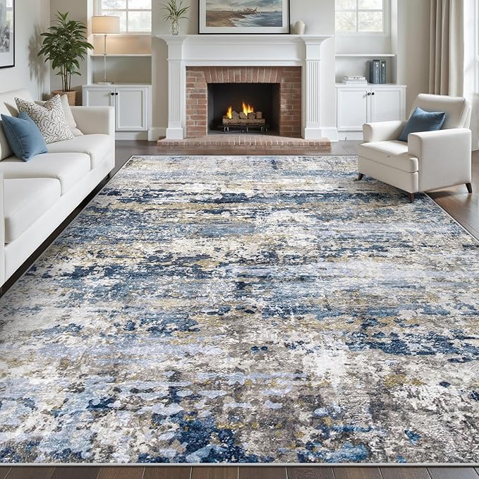 pmtsns Area Rugs 8x10 for Living Room: Washable Rug Modern Abstract Neutral by pmtsns