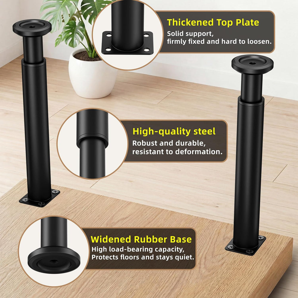 Wlrrcwdttc 4 Pcs Adjustable Bed Center Support Legs 10-17 inch for Bed Frame/...