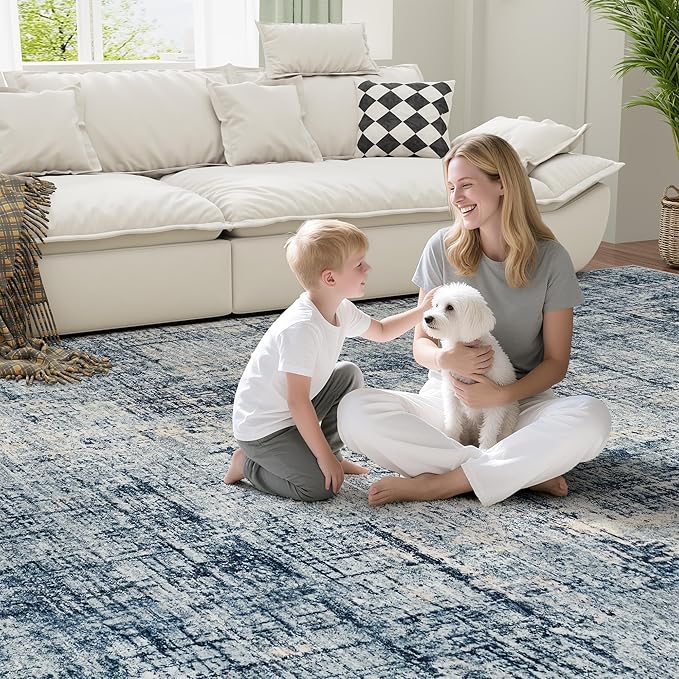 8x10 Area Rugs for Living Room Washable Rug: Anti-Skid Abstract Modern Living - Image 6
