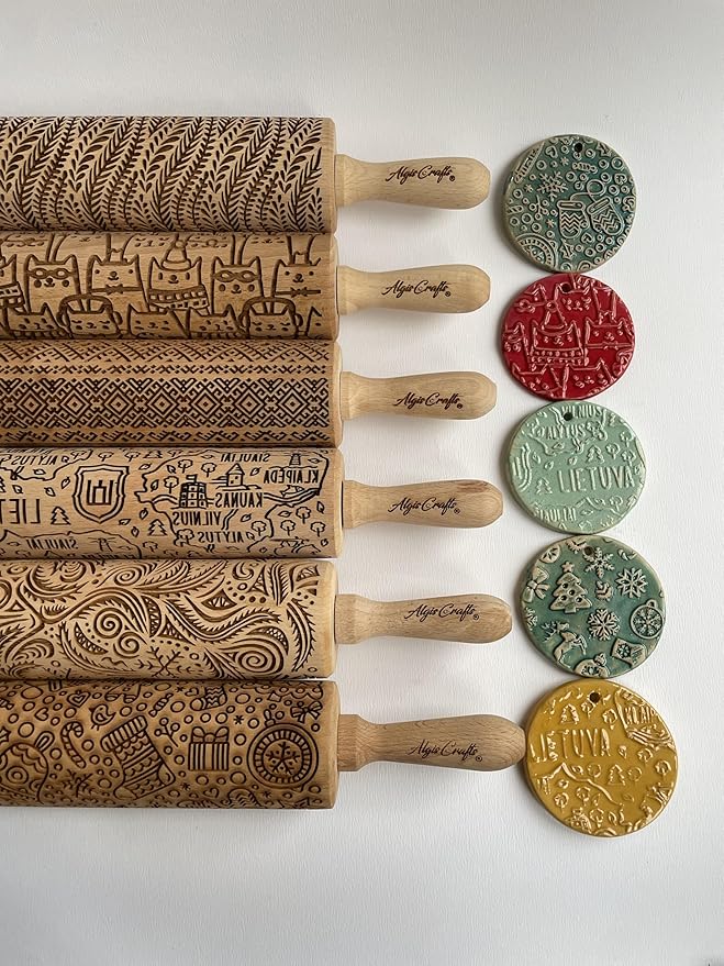 LOVE BIRDS Embossing Rolling Pin – Laser Engraved Dough Roller - Image 7