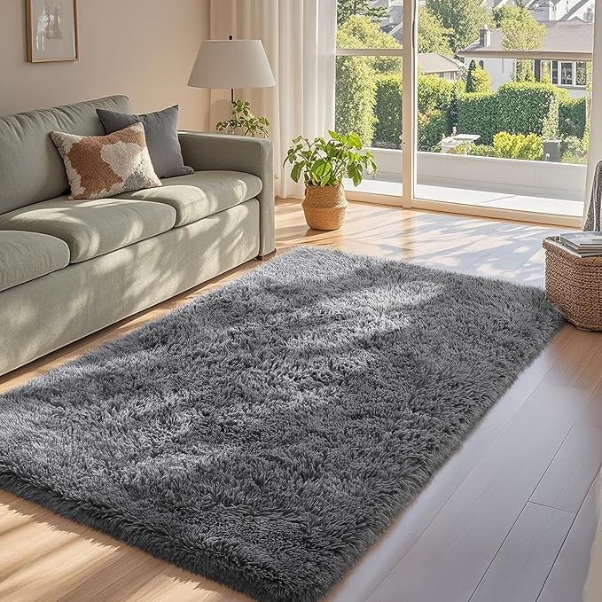 Ophanie 3x5 Rug, Dorm Bedside Preppy Area Rug, College Essentials Non Slip Grey - Image 3