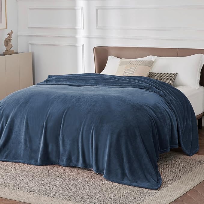Bedsure GentleSoft Fleece Blanket California King Mineral Blue