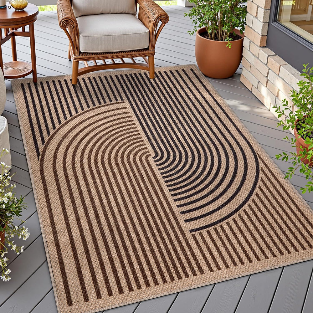 Tangsoo Easy Jute 3x5 Rug for Patio,Non-Slip Washable Indoor Outdoor Rug