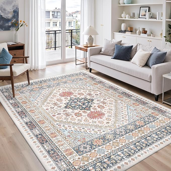zesthome 7x9 Area Rugs for Living Room, Non-Slip Backing Washable Rugs - Image 4
