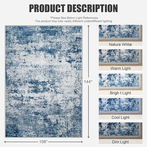 6x9 Area Rug Living Room Rug: Washable Modern Abstract Soft Thin Rug Indoor - Image 2