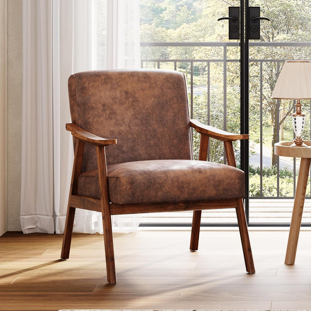 Mid Century Accent Chair, Boho Farmhouse Accent Chairs for Living Room, Retro...