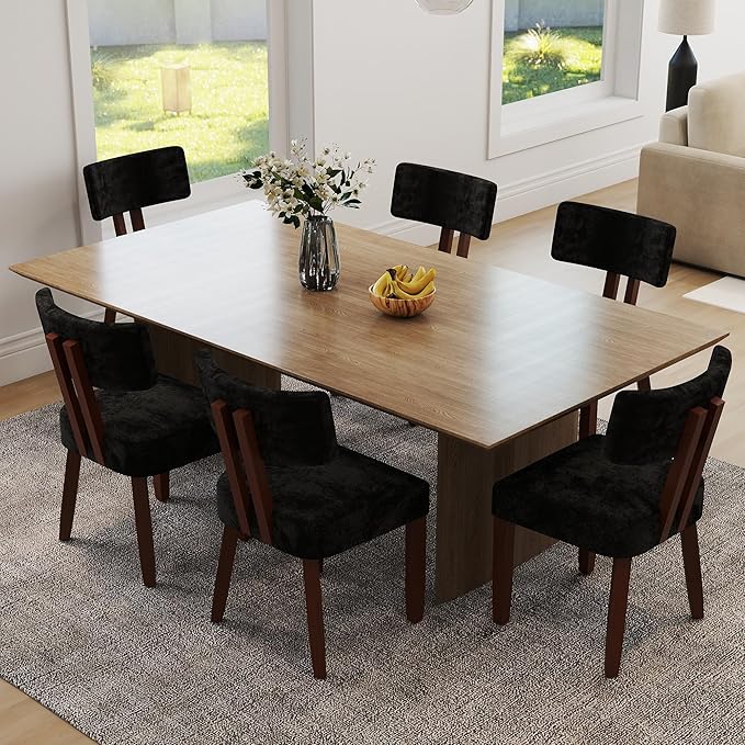 GOTMINSI Mid Century Modern Dining Chairs,Velvet Farmhouse Upholstered Kitche...