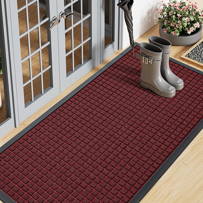 Smiry Front Door Mat Outside Entrance, Heavy Duty Natural Rubber Doormat by Smiry