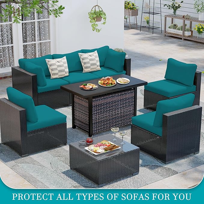 14 Pcs Stretch Patio Cushion Covers, Outdoor Couch Covers Replacement, Outdoor - Image 4