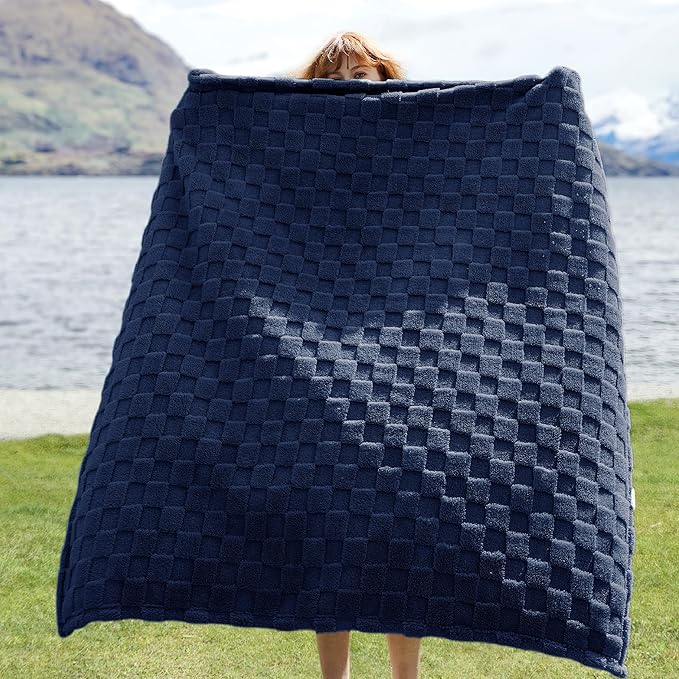 Bedsure GentleSoft Navy Blue Throw Blanket - Image 2