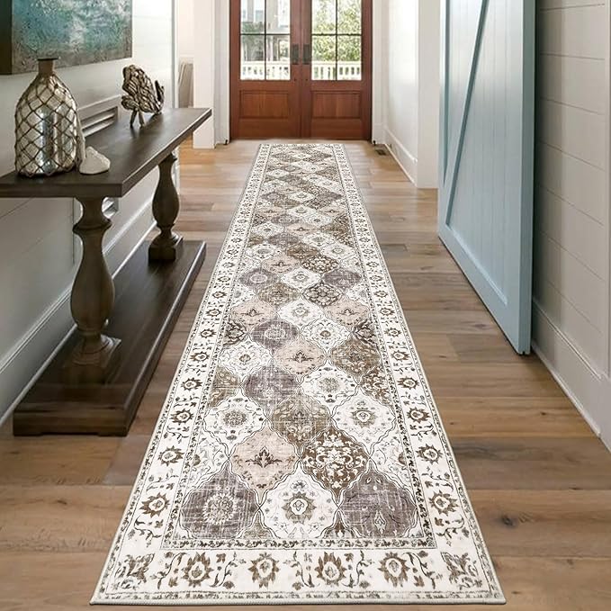 HEBE Hallway Runner Rug 2'x10' Washable Vintage Distressed Area Rugs Non Slip - Image 6