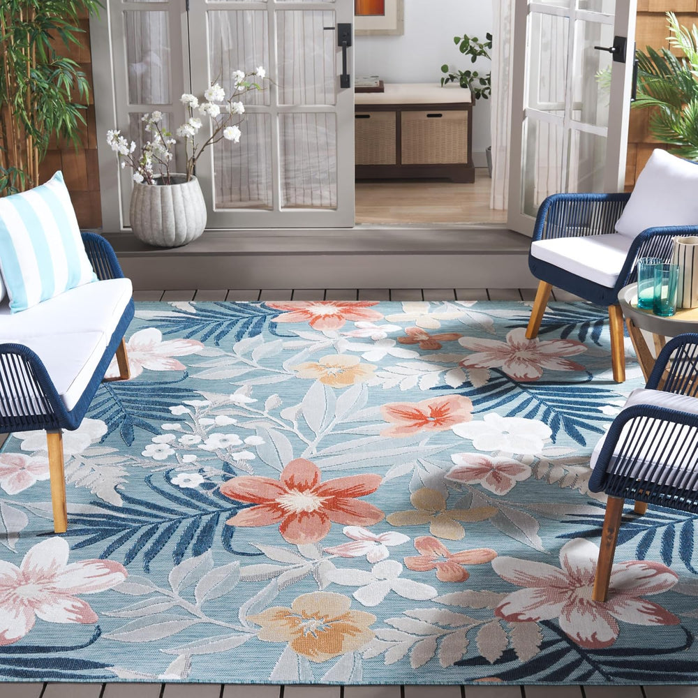 SAFAVIEH Washable Rug Outdoor Cabana Collection - 8' x 10', Aqua &amp...
