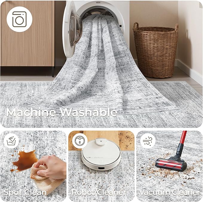 3x5 Washable Area Rug for Entryway, Soft Kitchen Rugs Non Slip for Dining Room - Image 8