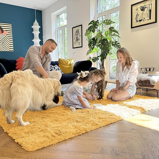 OLANLY Area Rugs for Living Room Bedroom, Machine Washable 4x5.9 ft Soft Fluffy - Image 7