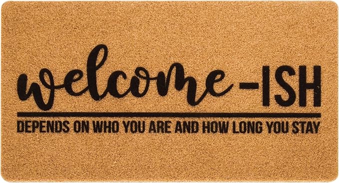Eohak Welcome-Ish Front Door Mat by Eohak