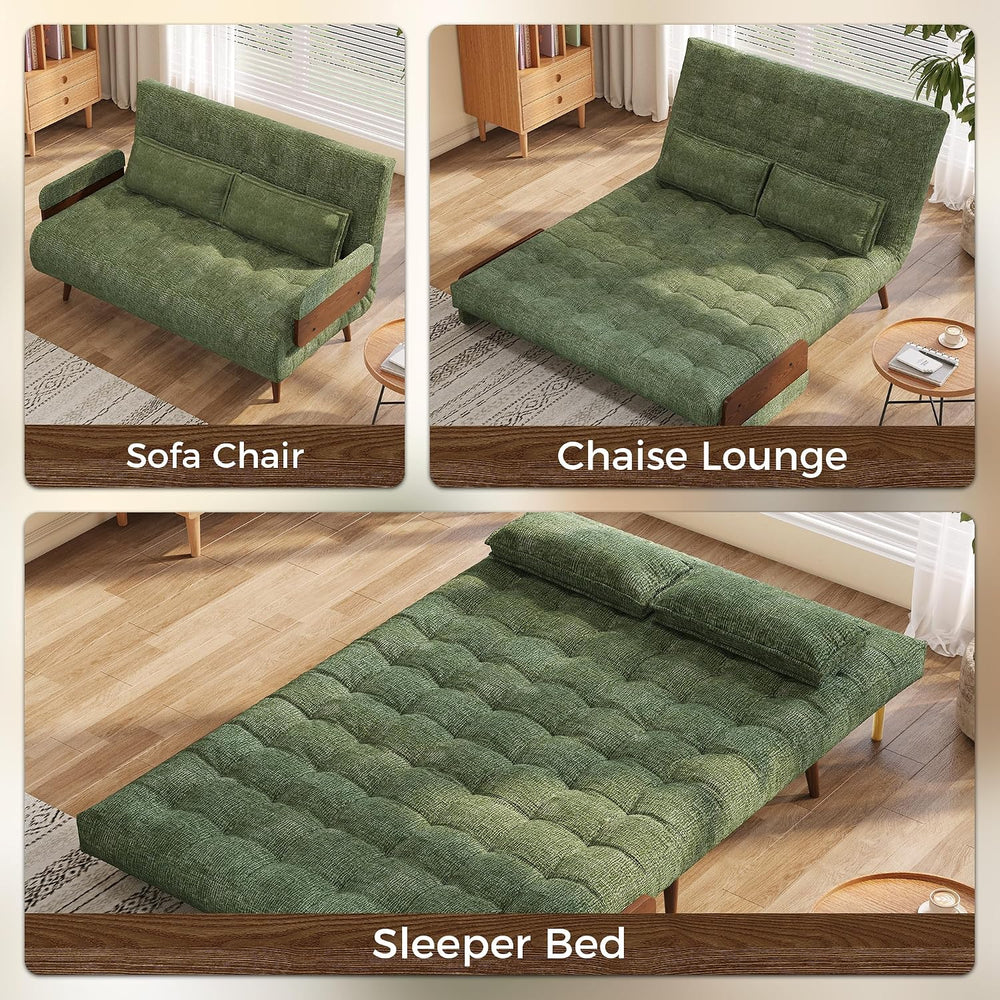 JASIWAY 45" Mid-Century Convertible Sofa Chair Bed Sleeper for Adult, Futon