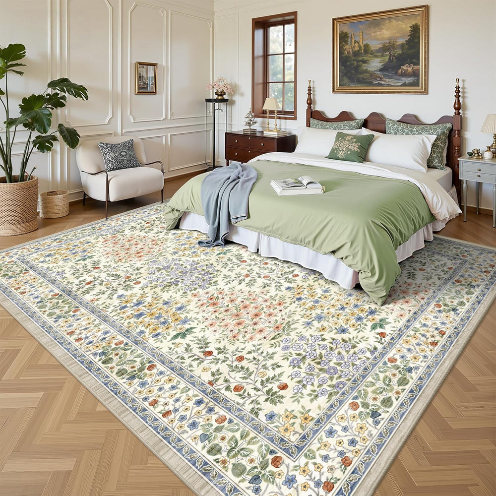 6x9 Area Rugs, Washable Floral Area Rugs for Living Room, Indoor Area Rug for...