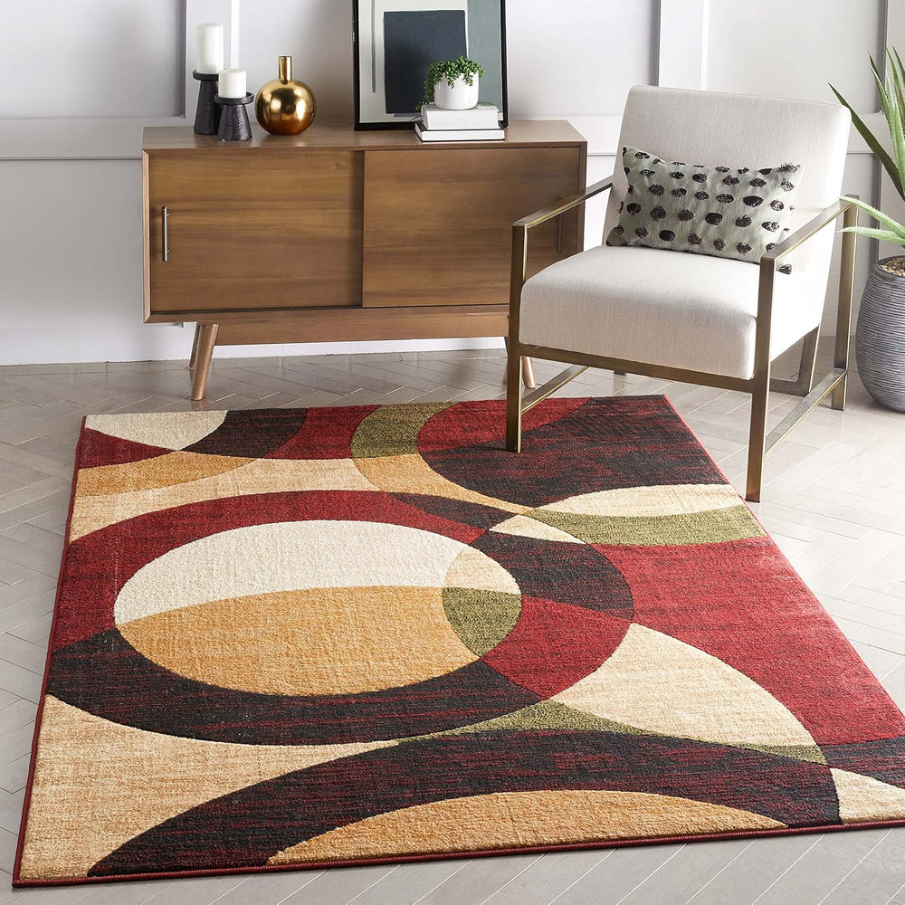 Well Woven Dulcet Bingo Red Modern Geometric Area Rug (5'3" x 7'...