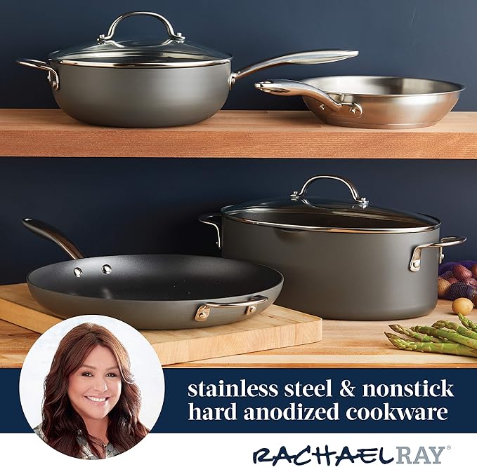 Rachael Ray Professional Hard Anodized Nonstick Sauce Pan/Saucepan/Saucier - Image 4