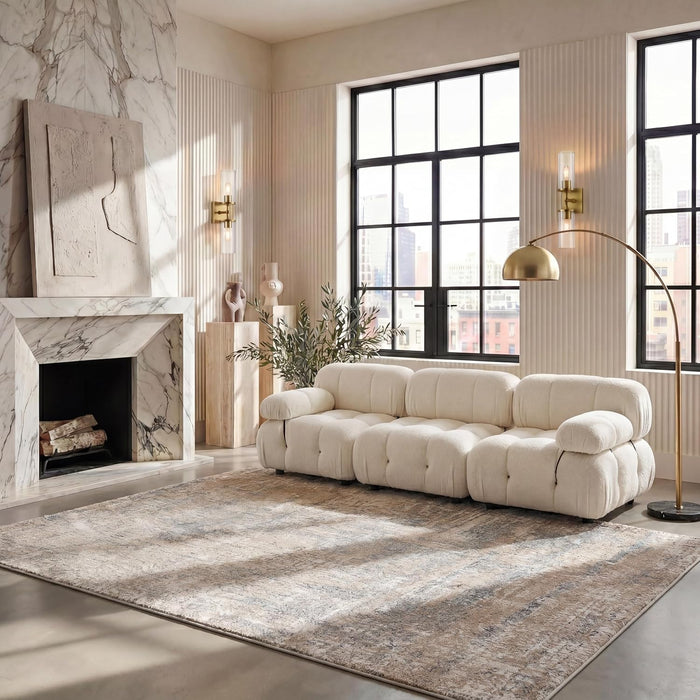 SAFAVIEH Adirondack Area Rug 8x10, Modern Large Beige & Slate ADR207B