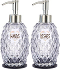 MALACHI Soap Dispenser Set, Crystal-Textured Diamond Glass by MALACHI