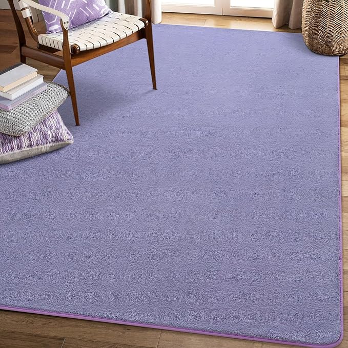 Amearea Modern Soft Hallway Runner Rug, 2x6 Purple Fluffy Bedroom Bedside Rugs - Image 9