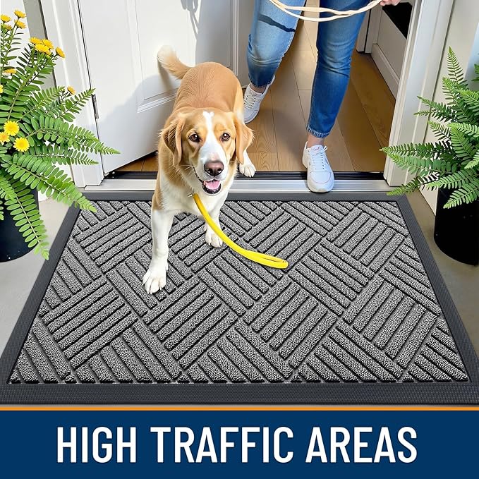 OLANLY Front Door Mat Outside Entrance 71x47, Heavy Duty Sturdy Natural Rubber - Image 5