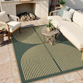 Lahome Enfys Modern Rainbow Easy Jute Indoor Outdoor Rugs, 5x7 Dark Green Rug by Lahome