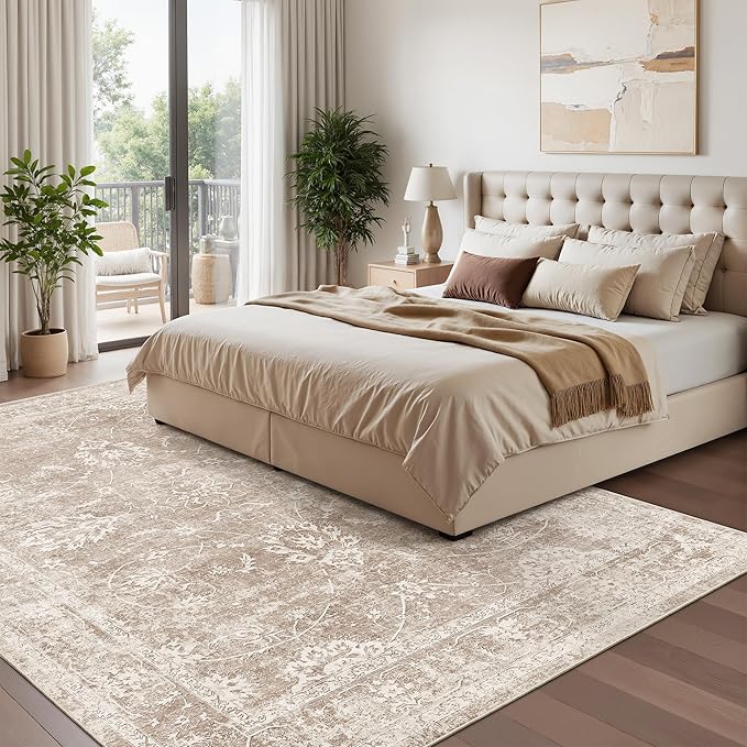 Madane 5x7 Area Rugs for Living Room, Washable Vintage Natural Rug - Image 2