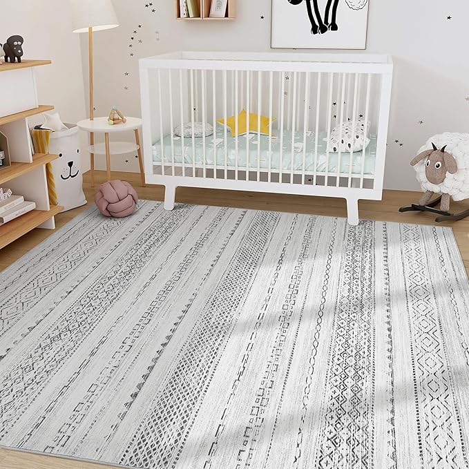 Nakagishi 10x12 Area Rug Living Room: Washable Boho Large Neutral Modern Soft - Image 8