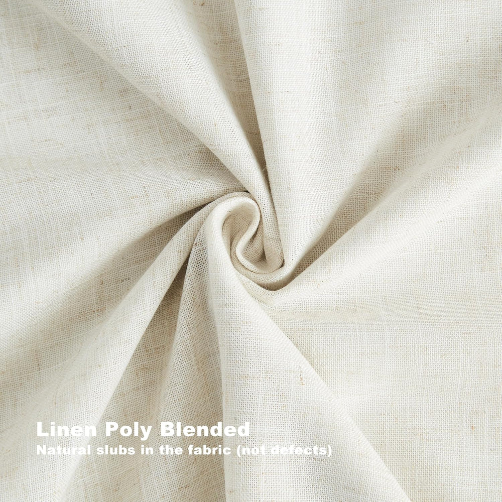 Vision Home Natural Full Blackout Curtains Linen Blended Darkening Window Cur...