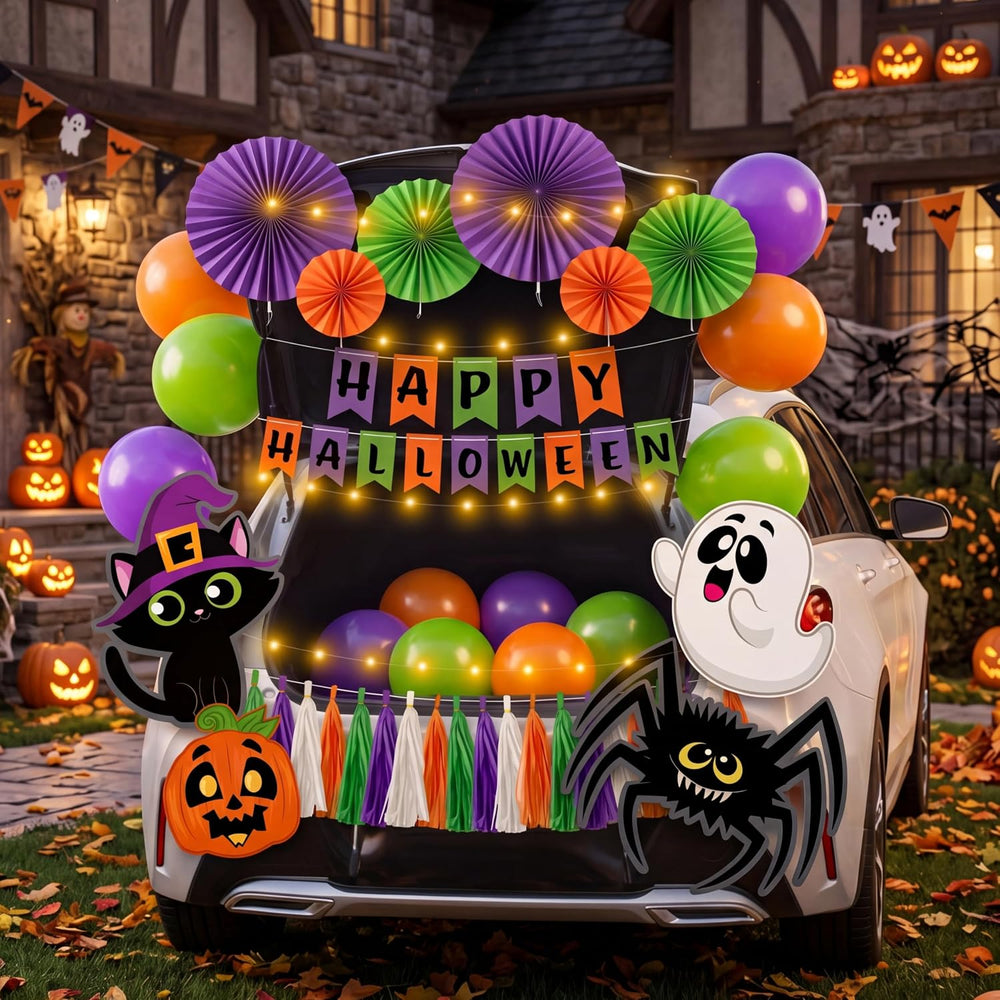 JOYIN Halloween Trunk or Treat Car Decorations Kit with Happy Themed Design, ...