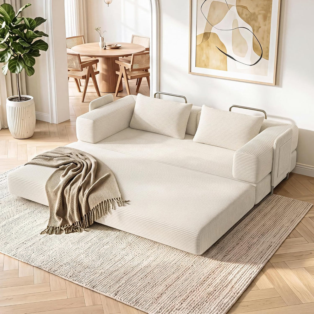 78" 5-in-1 Convertible Futon Sofa Bed, Boneless Couch for Living Room