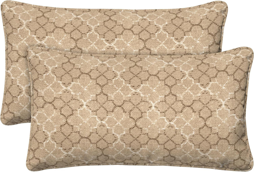 Honeycomb Outdoor Lumbar Pillows for Patio Furniture, 22 x 12, 2-Pack