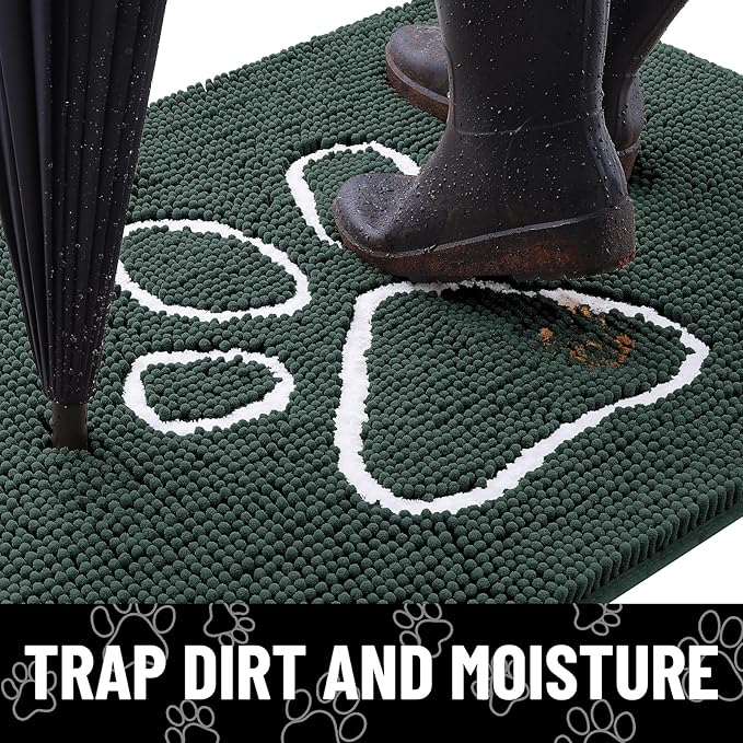 Smiry Dog Door Mat for Muddy Paws, Absorbent Dirt Trapper Non Slip Quick Dry - Image 2