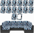 hyha 14Pcs Patio Cushion Covers, Stretch Outdoor Couch Cushion Covers, Washable by hyha